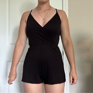Black V-Neck Romper